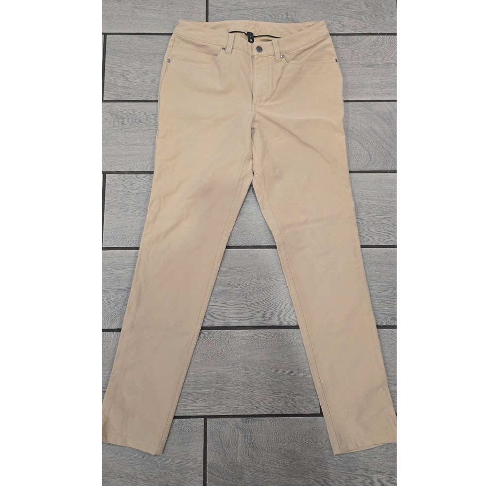 Lululemon ABC Pants Slim Khaki Tan Mens 30 Warpstreme 5-Pocket Trousers Casual